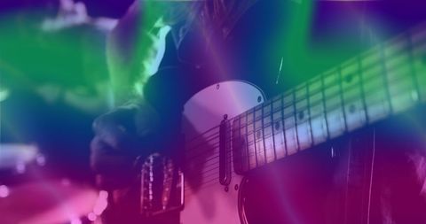 Electric Guitar Performance with Vibrant Light Effects - Download Free Stock Images Pikwizard.com