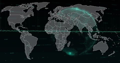 Global Map Visualization with Data Points - Download Free Stock Images Pikwizard.com