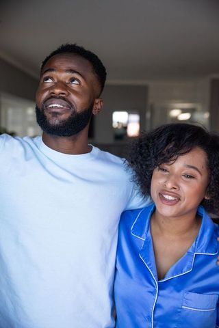 Happy Couple Enjoying Relaxed Morning at Home