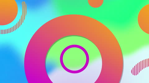 Vibrant Abstract Geometric Shapes on Gradient Background