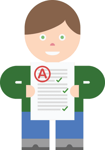 schoolboy holding exam results achieving high grade transparent background - Download Free Stock Videos Pikwizard.com