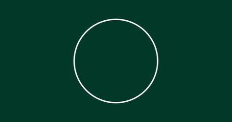 Abstract white circle on dark green background