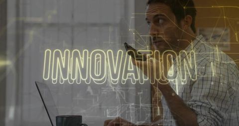 Professional brainstorming in modern office workspace concept