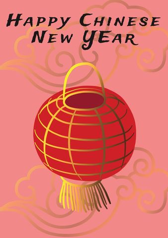 chinese new year greeting with traditional lantern - Download Free Stock Templates Pikwizard.com