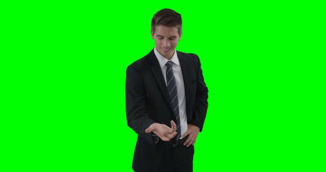 Businessman Tossing Coin on Green Screen Background - Download Free Stock Images Pikwizard.com