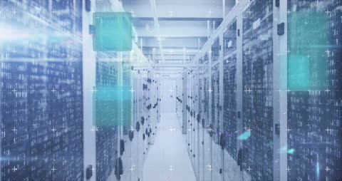 Abstract Digital Glitch in Modern Data Center Technology