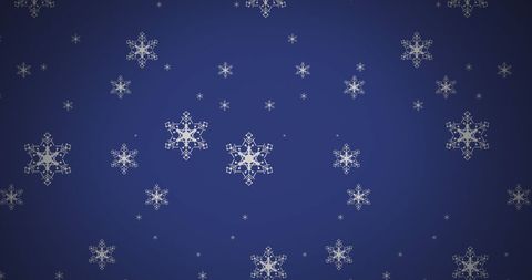 Seamless snowflake pattern on deep blue background