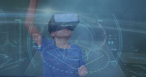 Young Boy Engaging in Virtual Reality Experience - Download Free Stock Images Pikwizard.com