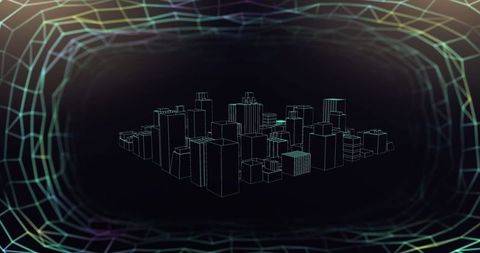 Futuristic Digital City Network Composition - Download Free Stock Images Pikwizard.com