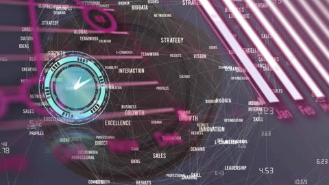 Digital Interface Animation with Network and Cityscape