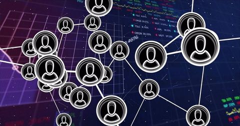 Network Connections Over Digital Grid with Market Data Analytics - Download Free Stock Images Pikwizard.com