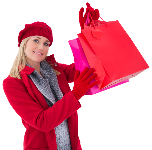 Happy Shopper Holding Colorful Bags on Transparent Background - Download Free Stock Videos Pikwizard.com