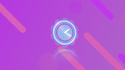 Futuristic Digital Clock Technology Interface Animation