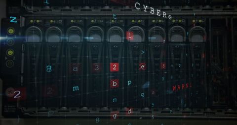 Close-up of Network Server Indicating Cyber Crime Attack - Download Free Stock Images Pikwizard.com