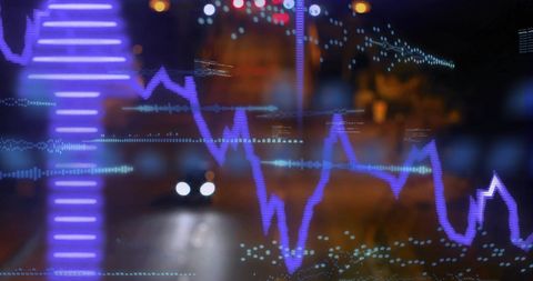 financial graphs and increases overlay urban traffic background - Download Free Stock Images Pikwizard.com