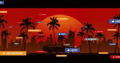 Social Media Engagement Over Sunset and Cityscape - Download Free Stock Images Pikwizard.com