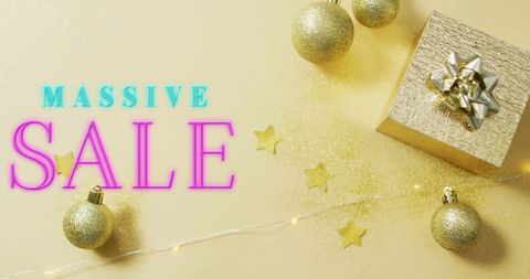 Massive sale promotion with holiday decorations