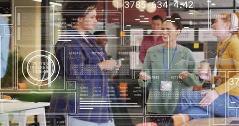 Animated Financial Data Visualization in Modern Office Environment