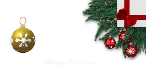 Festive Christmas Ornaments and Gift Box on White - Download Free Stock Images Pikwizard.com