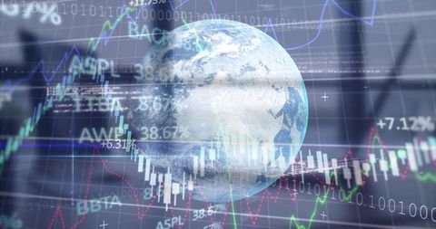 Global Financial Markets Overlaying Earth - Download Free Stock Images Pikwizard.com