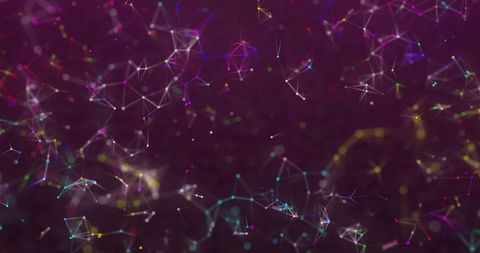 Abstract Network of Colorful Shapes on Dark Backdrop - Download Free Stock Images Pikwizard.com