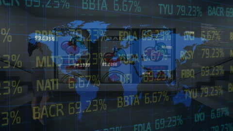 Global Financial Data Animation with Real-Time Metrics