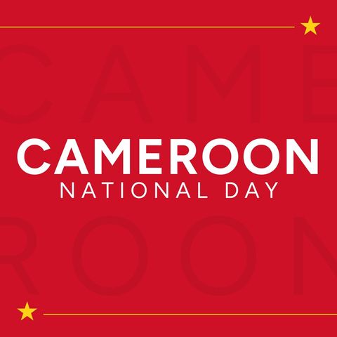 Cameroon National Day Celebration Red Star Design - Download Free Stock Templates Pikwizard.com