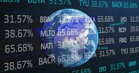 Earth Surrounded by Stock Exchange Data Illustrating Global Finance Market Trends - Download Free Stock Images Pikwizard.com