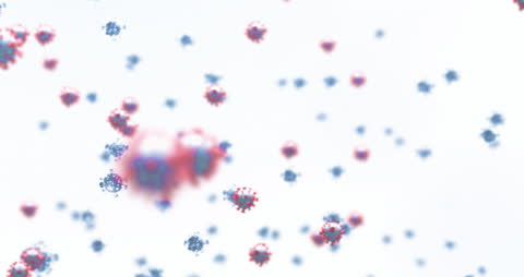 Floating 3D Virus Cells in Motion