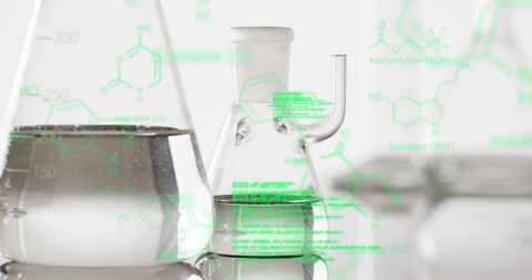 Chemical Solutions in Laboratory Setting with Data Overlay - Download Free Stock Images Pikwizard.com