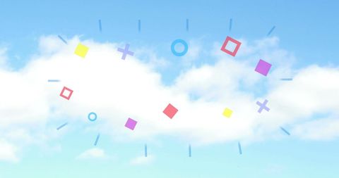 Geometric Shapes Overlaying Cloudy Sky Background - Download Free Stock Images Pikwizard.com