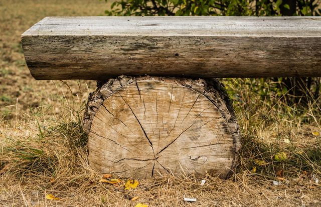 Perfect for use in articles about rustic outdoor furniture, rural lifestyle, or natural environments. Ideal for backgrounds in presentations about countryside living or simplicity in design. Can be used in blogs emphasizing rural tranquility or DIY natural furnishings.