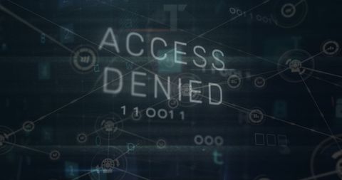 Holographic Display of Access Denied with Binary Code - Download Free Stock Images Pikwizard.com