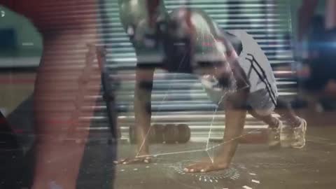 High-Tech Fitness Training with Biomechanical Analysis Overlay