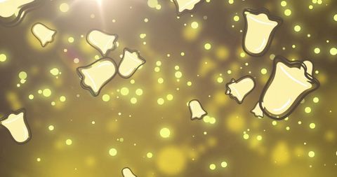 Flying Christmas Cookies with Glowing Lights Background