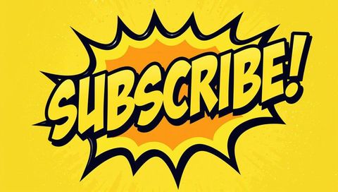 Bold pop art subscribe burst banner calling attention retro comic typography and halftone