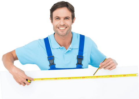 happy carpenter measuring transparent board for woodworking projects - Download Free Stock Videos Pikwizard.com
