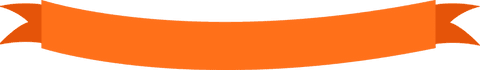 Orange gradient ribbon banner on transparent background