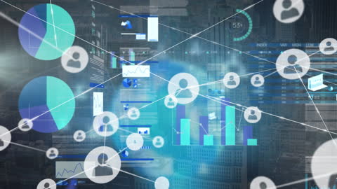 Abstract Digital Network with Data Analytics Concepts
