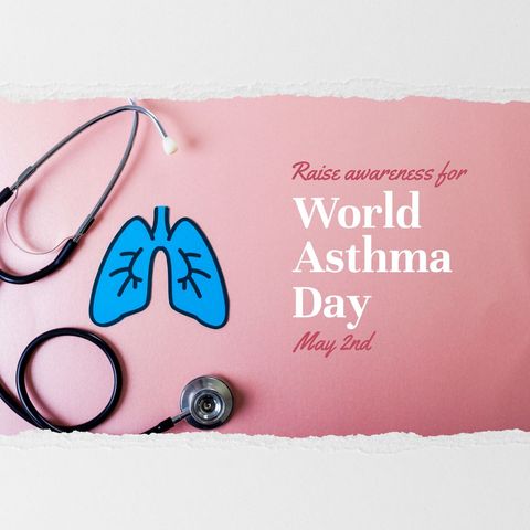 World asthma day concept with stethoscope and lungs illustration