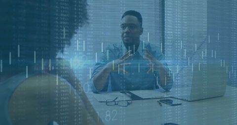 Professional business meeting with manager in corporate setting