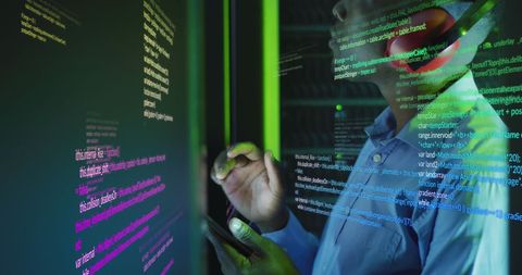 Engineer Analyzing Code in Modern Server Room - Download Free Stock Images Pikwizard.com