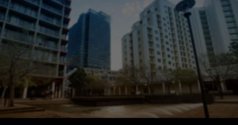 Abstract Blurred Modern Cityscape with Fountain - Download Free Stock Images Pikwizard.com