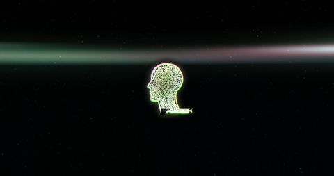 Digital Human Head with Code on Dark Futuristic Background - Download Free Stock Images Pikwizard.com