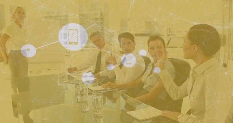 Diverse Business Team Discussing Digital Network and Connections