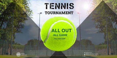 Dynamic Tennis Tournament Poster with Bold Graphic Elements - Download Free Stock Templates Pikwizard.com