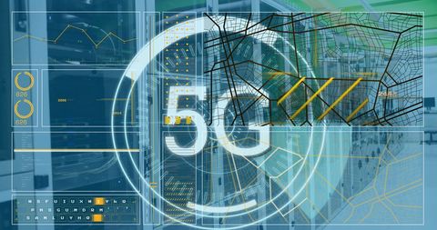 Futuristic 5G Network in Advanced Server Room Visualization - Download Free Stock Images Pikwizard.com