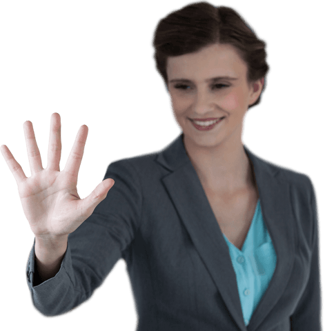 businesswoman engaging with transparent digital interface - Download Free Stock Videos Pikwizard.com