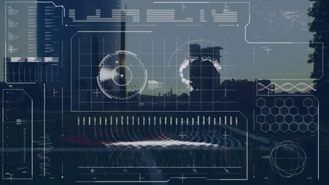 Futuristic Data Analytics Interface Over Urban Cityscape