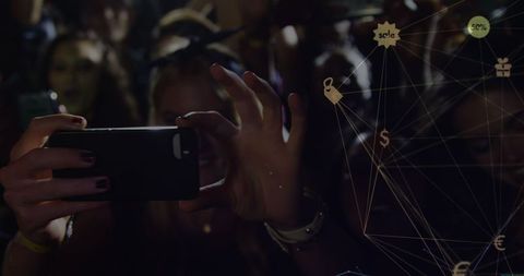 Digitally Connected Community Enjoying Concert